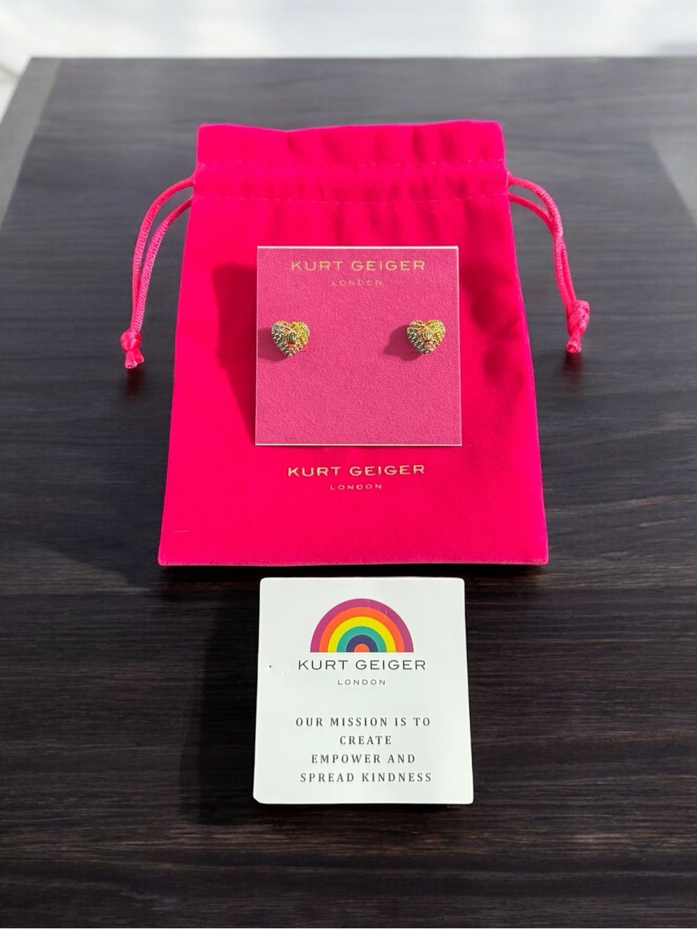 Kurt Geiger Heart Crystal Eagle Earrings
